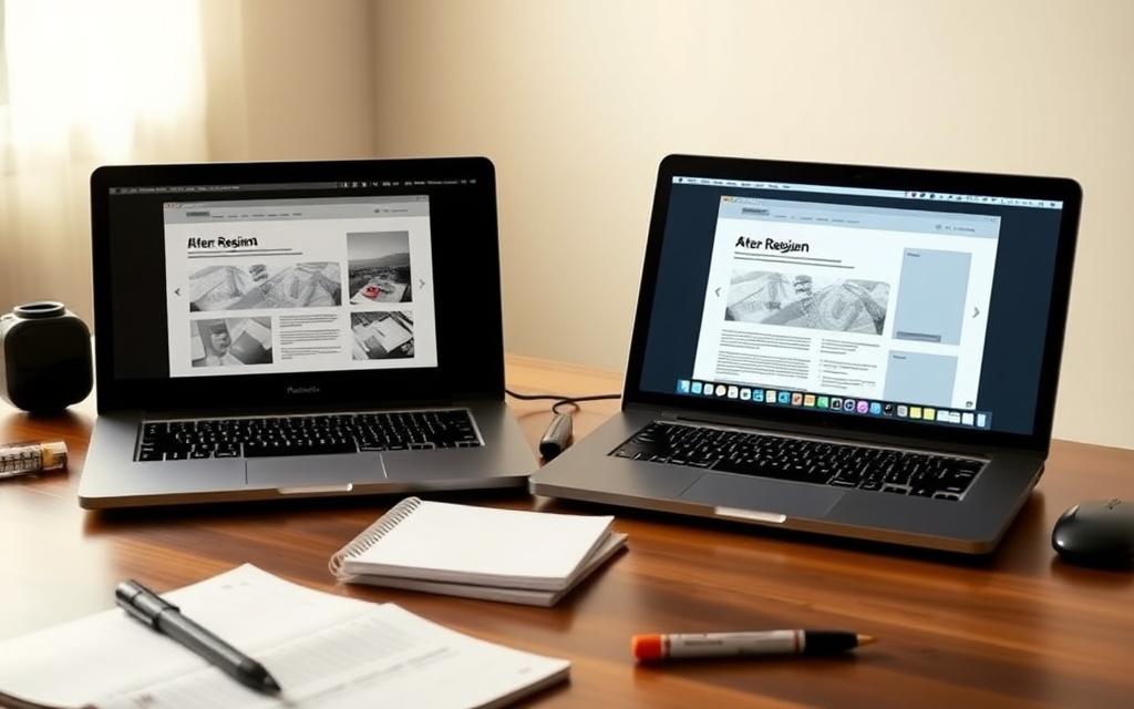 Side-by-side comparison of website pages cover image
